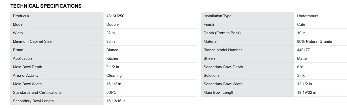 Blanco Sink - Diamond U 1 3/4 (Double) - Image 3