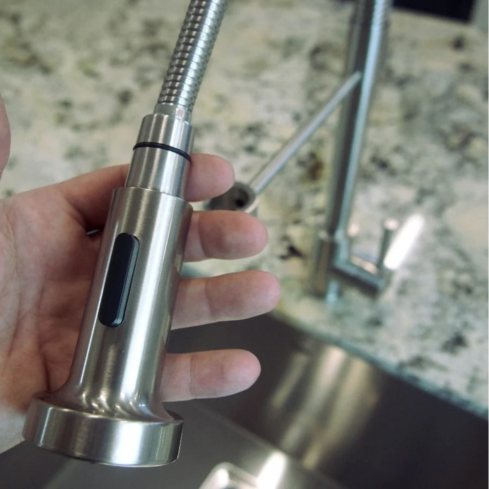 Commercial Style Kitchen Faucet 8 1/16" x 16 15/16" Brushed nickel - Image 4